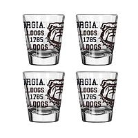 Georgia Bulldogs 4-Pack 2oz. Shot Glass Set
