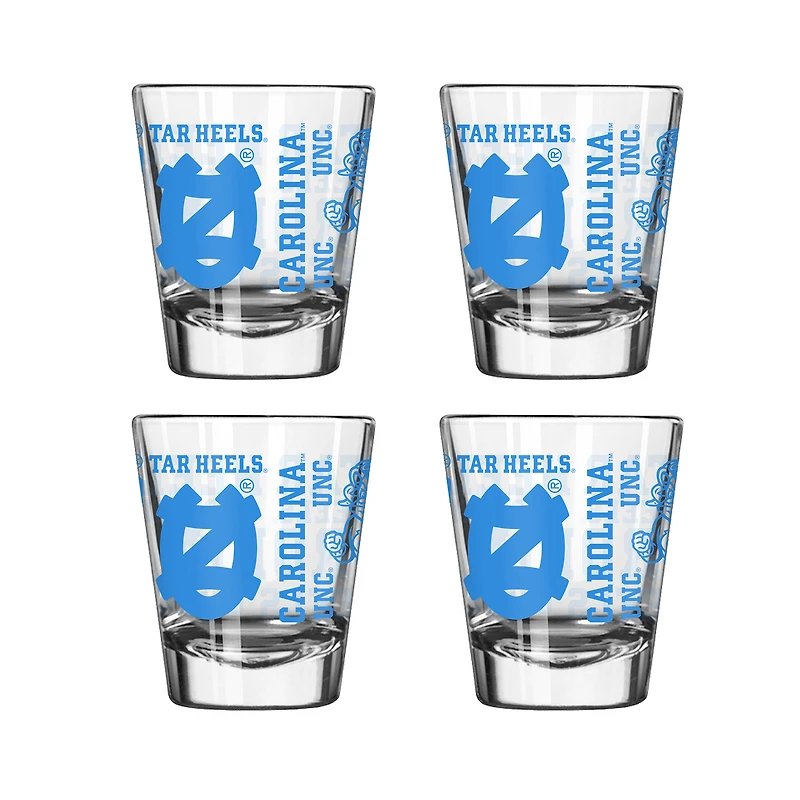 North Carolina Tar Heels 4-Pack 2oz. Shot Glass Set