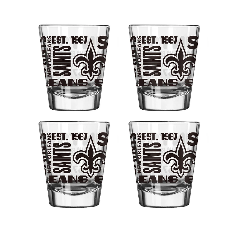 New Orleans Saints 4-Pack 2oz. Shot Glass Set