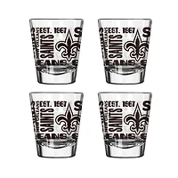 New Orleans Saints 4-Pack 2oz. Shot Glass Set