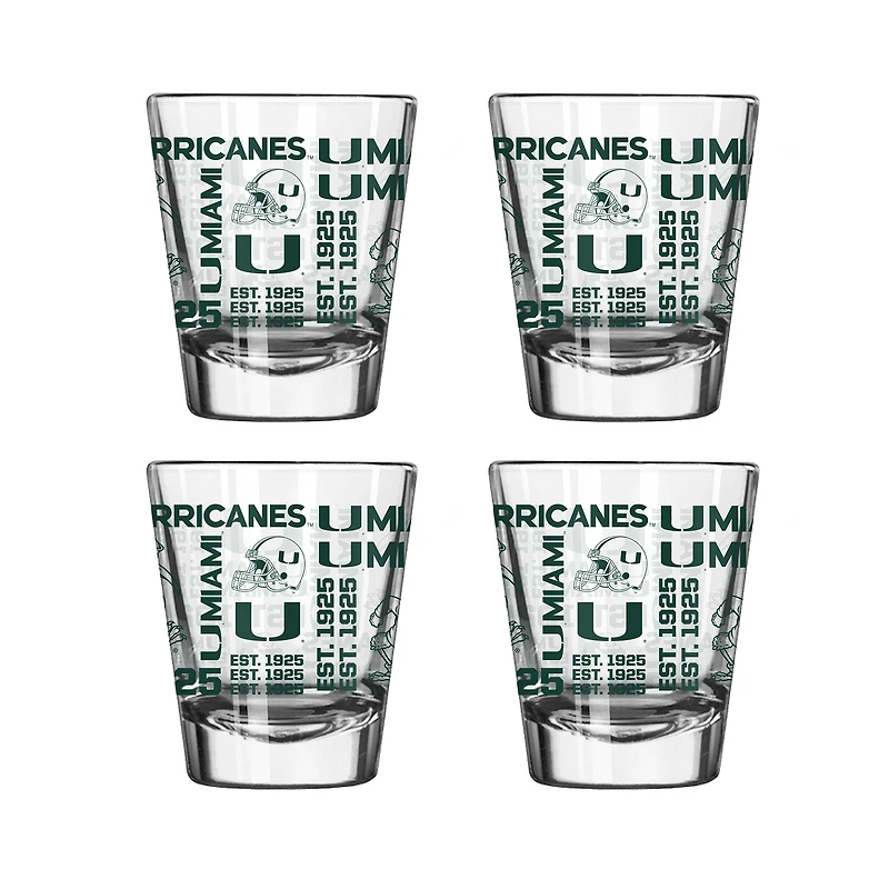 Miami Hurricanes 2oz. Shot Glass Set