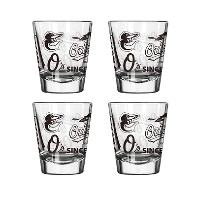 Baltimore Orioles 4-Pack 2oz. Shot Glass Set