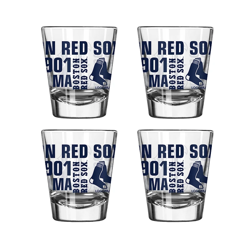 Boston Red Sox 4-Pack 2oz. Shot Glass Set