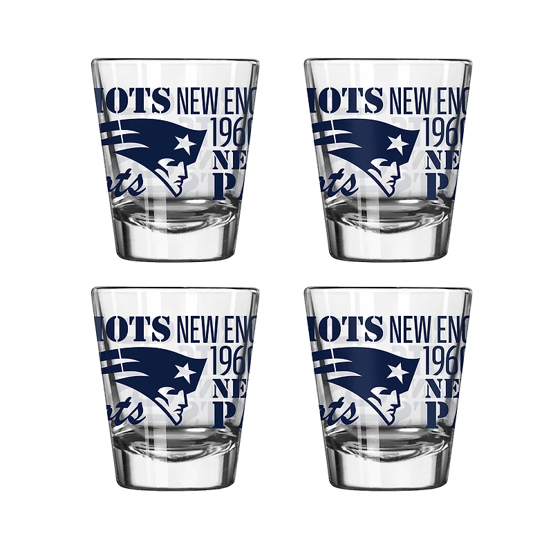 New England Patriots 4-Pack 2oz. Shot Glass Set