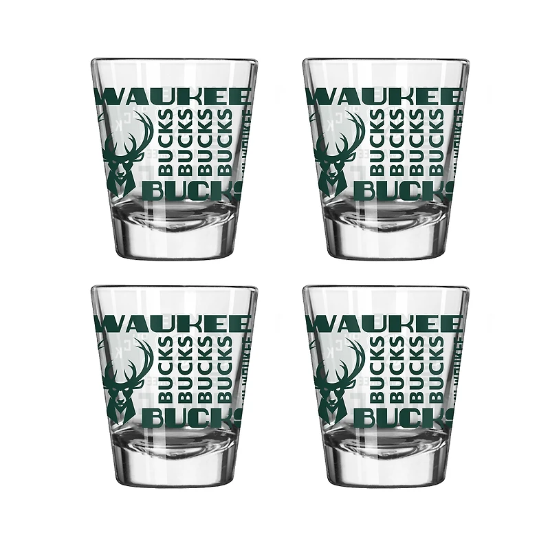 Milwaukee Bucks 4-Pack 2oz. Shot Glass Set