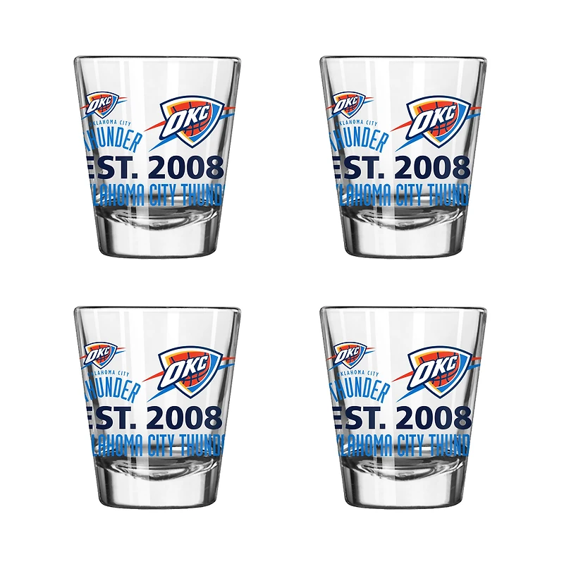 Logo Brands Oklahoma City Thunder 4-Pack 2oz. Shot Glass Set