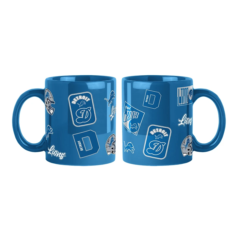 Detroit Lions 2-Pack 15oz. Color Mug Set