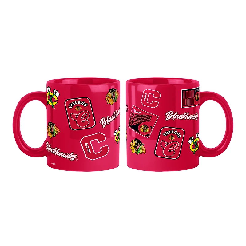 Chicago Blackhawks 2-Pack 15oz. Color Mug Set