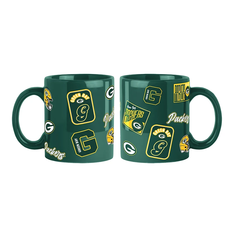 Green Bay Packers 2-Pack 15oz. Color Mug Set