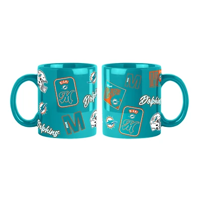 Miami Dolphins 2-Pack 15oz. Color Mug Set