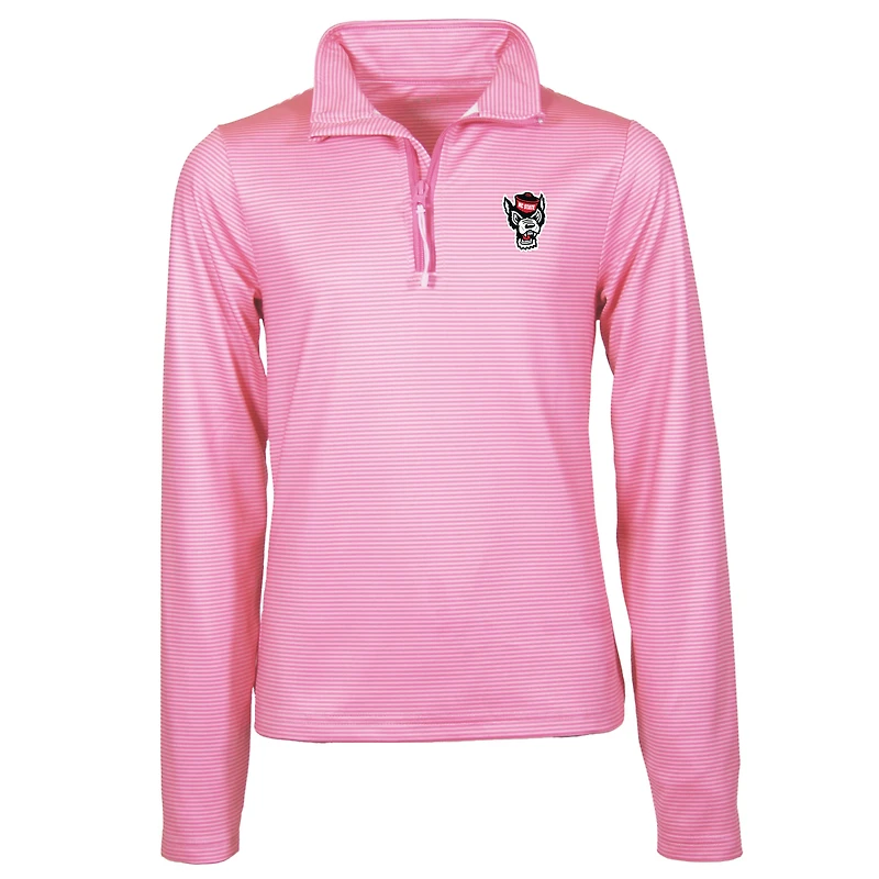 Girls Youth Garb Pink NC State Wolfpack Mila Quarter-Zip Sweatshirt