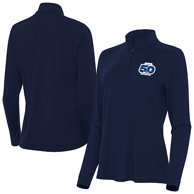 Women's Antigua  College Navy Seattle Seahawks 50th Season Intent Quarter-Zip Pullover