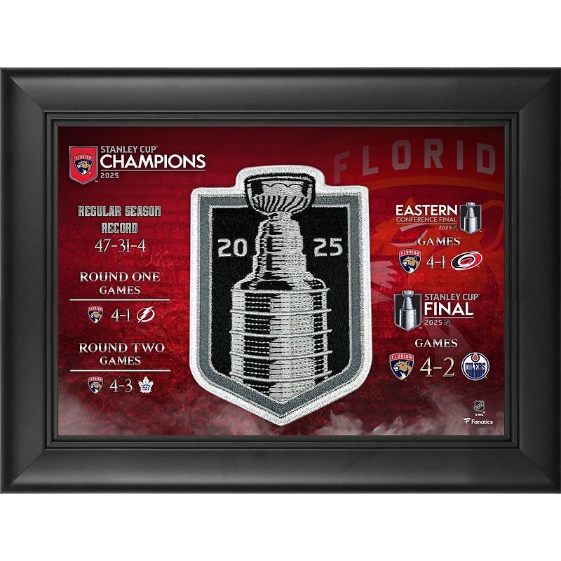 Florida Panthers 2025 Stanley Cup Champions Framed 5" x 7" Collage with Jersey Patch