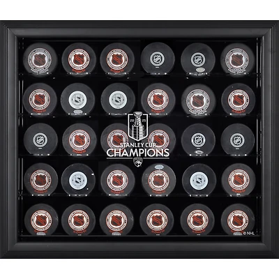 Florida Panthers 2025 Stanley Cup Champions Black Framed 30-Puck Logo Display Case