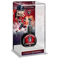 Matthew Tkachuk Florida Panthers 2025 Stanley Cup Champions Logo Deluxe Tall Hockey Puck Case