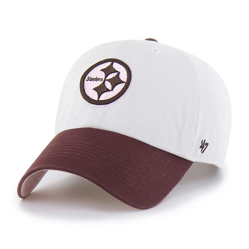 Unisex '47 Stone/Burgundy Pittsburgh Steelers Love Letter Clean Up Adjustable Hat