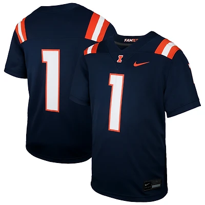 Youth Nike #1 Navy Illinois Fighting Illini  Untouchable Replica Game Jersey