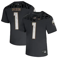 Preschool Nike #1 Anthracite Oregon Ducks Shoe Duck Vapor Fusion Jersey