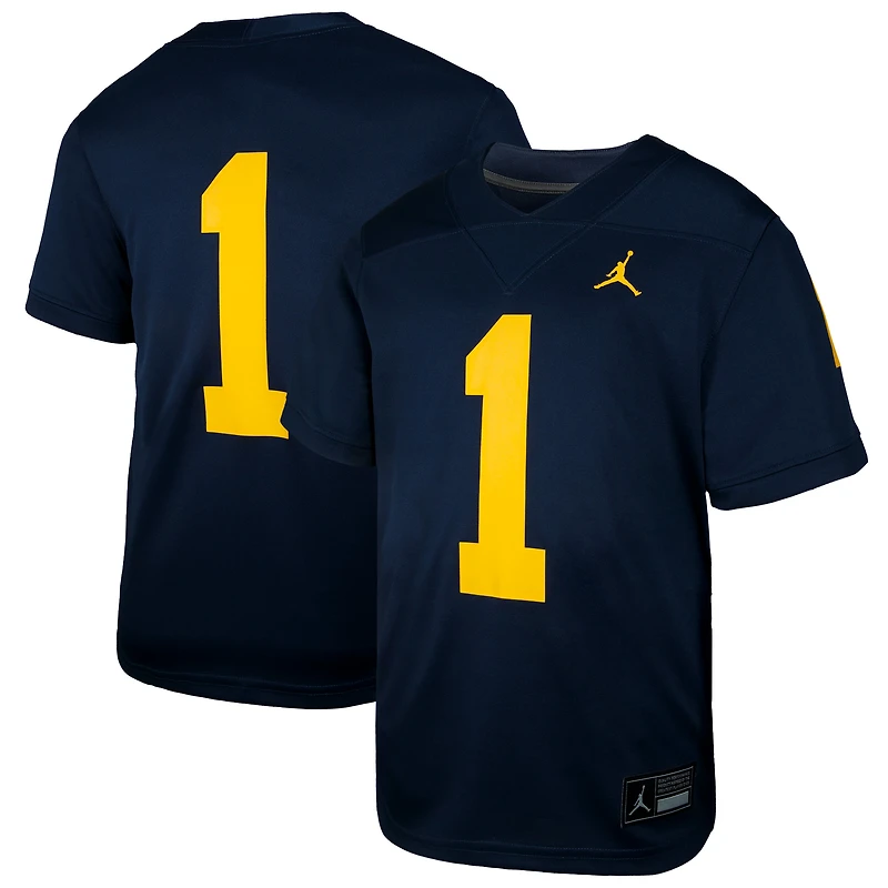 Preschool Jordan Brand #1 Navy Michigan Wolverines Untouchable Replica Game Jersey