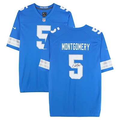 David Montgomery Detroit Lions Autographed Blue Nike Game Jersey