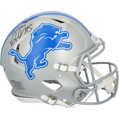 David Montgomery Detroit Lions Autographed Riddell Speed Authentic Helmet with "Knuckles" Inscription