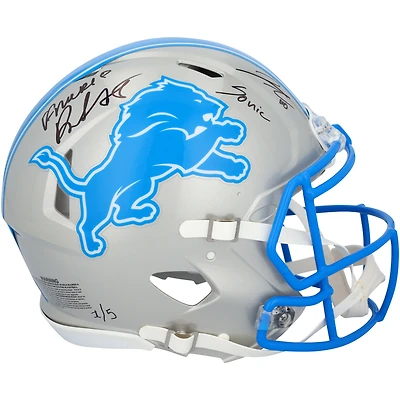 Jahmyr Gibbs & David Montgomery Detroit Lions Autographed Riddell Speed Authentic Helmet with "Sonic" & "Knuckles" Inscriptions