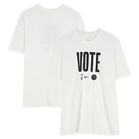 Stephon Castle San Antonio Spurs Player-Worn White "Vote" T-Shirt from the 2024-25 NBA Season - Size LT