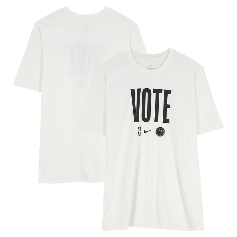 Stephon Castle San Antonio Spurs Player-Worn White "Vote" T-Shirt from the 2024-25 NBA Season - Size LT