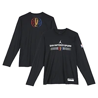 Stephon Castle San Antonio Spurs Player-Worn Black NBA Cup Long Sleeve T-Shirt from the 2024-25 NBA Season - Size XL