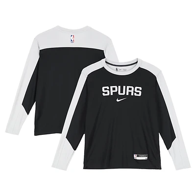 De'Aaron Fox San Antonio Spurs Player-Worn Black Long Sleeve T-Shirt from the 2024-25 NBA Season - Size L