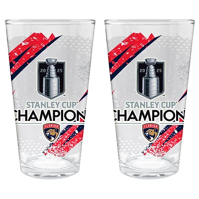 Florida Panthers 2025 Stanley Cup Champions 2-Piece 16oz. Pint Glass Set