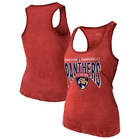 Women's Majestic Threads Red Florida Panthers 2025 Stanley Cup Champions Tri-Blend Racerback Tank Top