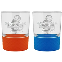 Oklahoma City Thunder 2025 NBA Finals Champions 2-Piece 14oz. Silicone Grip Rocks Glass Set