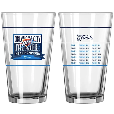 Logo Brands Oklahoma City Thunder 2025 NBA Finals Champions Two-Piece 16oz. Score Pint Glass Set