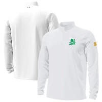 Men's Under Armour White Notre Dame Fighting Irish All Fight Motion Quarter-Zip Sweatshirt