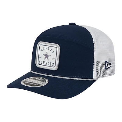 Men's New Era Navy Dallas Cowboys Quick Strike Split Panel 9SEVENTY Stretch-Snap Trucker Hat
