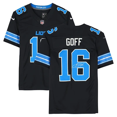 Jared Goff Detroit Lions Autographed Black Nike Vapor F.U.S.E. Limited Jersey