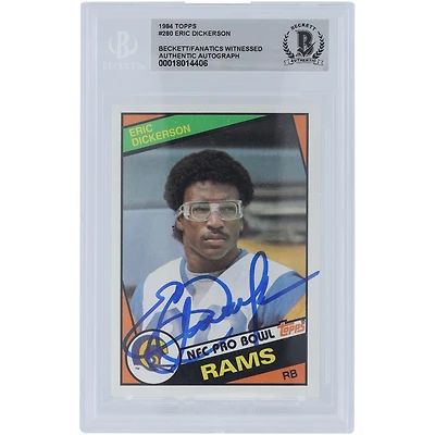 Eric Dickerson Los Angeles Rams Autographed 1984 Topps #280 Beckett Fanatics Witnessed Authenticated Rookie Card