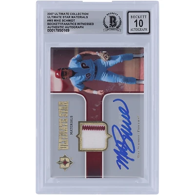 Mike Schmidt Philadelphia Phillies Autographed 2007 Upper Deck Ultimate Collection Ultimate Star Materials Two-Color Jersey Relic #SM-MS Beckett Fanatics Witnessed Authenticated 10 Card