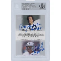 Troy Aikman & Roger Staubach Dallas Cowboys Autographed 2000 Upper Deck Legends Reflections In Time #R9 Beckett Fanatics Witnessed Authenticated / Card with "HOF 85" & "HOF 06" Inscriptions