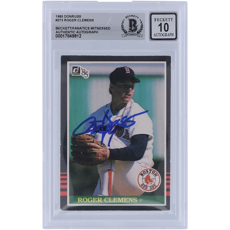 Roger Clemens Boston Red Sox Autographed 1985 Donruss #273 Beckett Fanatics Witnessed Authenticated 10 Rookie Card