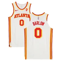 Dominick Barlow Atlanta Hawks Game-Used #0 White Nike Jersey vs. Dallas Mavericks on April 2, 2025 - Size 50+4