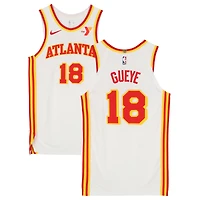 Mouhamed Gueye Atlanta Hawks Game-Used #18 White Nike Jersey vs. Dallas Mavericks on April 2, 2025 - Size 48+4