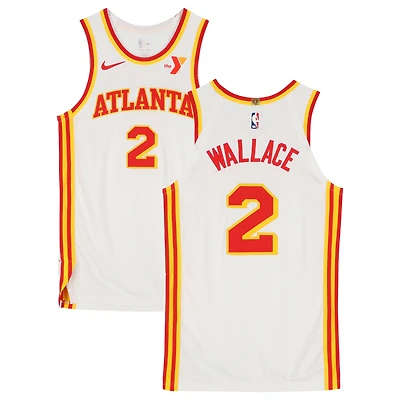 Keaton Wallace Atlanta Hawks Game-Used #2 White Nike Jersey vs. Brooklyn Nets on April 10, 2025 - Size 48+4