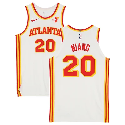 Georges Niang Atlanta Hawks Game-Used #20 White Nike Jersey vs. Orlando Magic on April 15, 2025 - Size 52+4 - NBA Play-In Tournament
