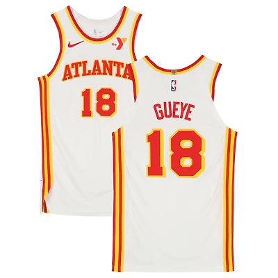 Mouhamed Gueye Atlanta Hawks Game-Used #18 White Nike Jersey vs. Orlando Magic on April 15, 2025 - Size 48+4 - NBA Play-In Tournament