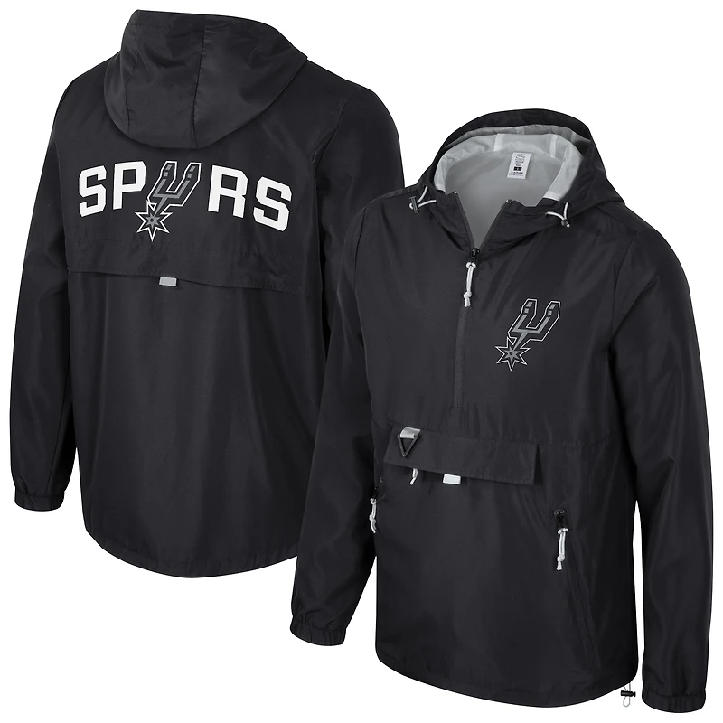 Unisex Stadium Essentials Black San Antonio Spurs Compete Quarter-Zip Hoodie Jacket