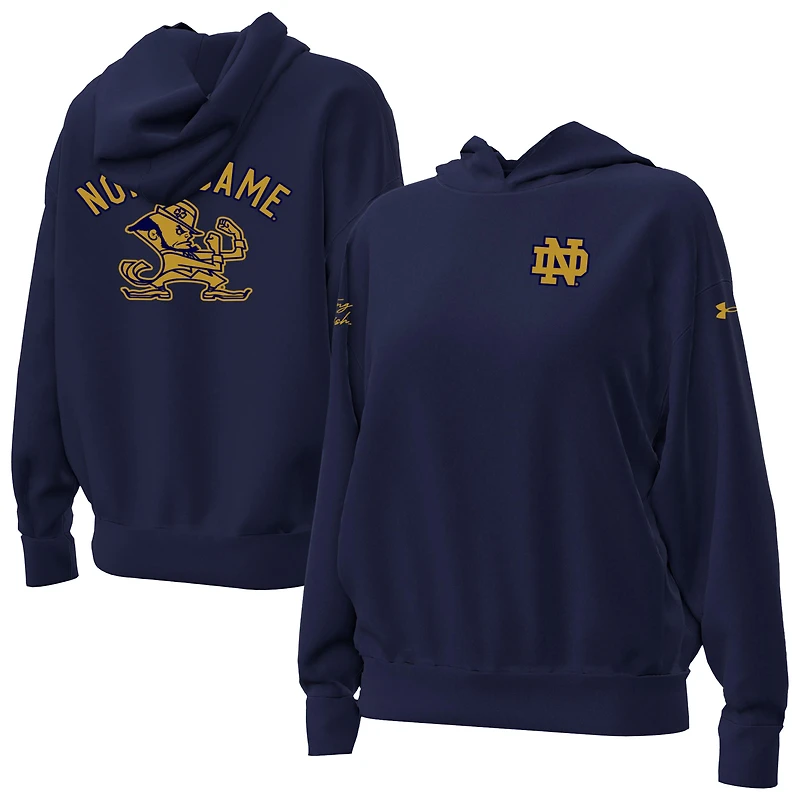 Women's Under Armour Navy Notre Dame Fighting Irish Oversized Gameday Icon Hoodie
