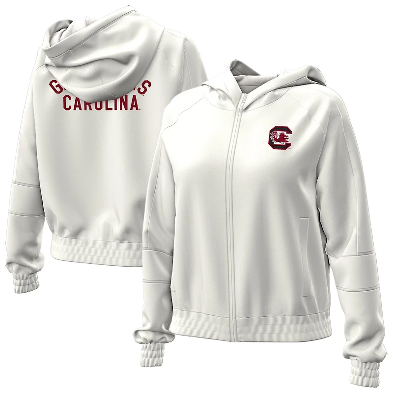 Women's Under Armour Natural South Carolina Gamecocks Gameday Rival Fleece Full-Zip Hoodie