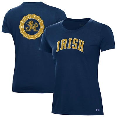 Women's Under Armour  Navy Notre Dame Fighting Irish Essentials 2-Hit Performance T-Shirt